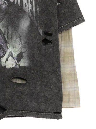 Andersson Bell Layered Distressed T-shirt In Gray