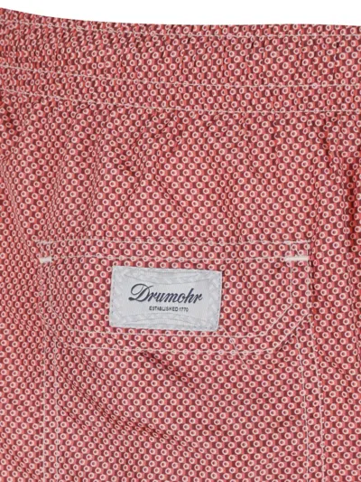 Drumohr Drawstring-patterned Swim Shorts In Red