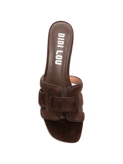 Bibi Lou Suede Mules In Brown
