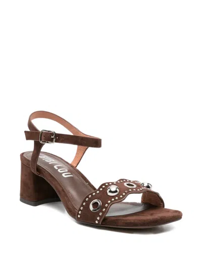 Bibi Lou Studded-strap Sandals In Brown