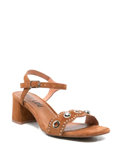Bibi Lou Studded Sandals In Brown