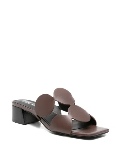 Bibi Lou Cut-out Mules In Brown