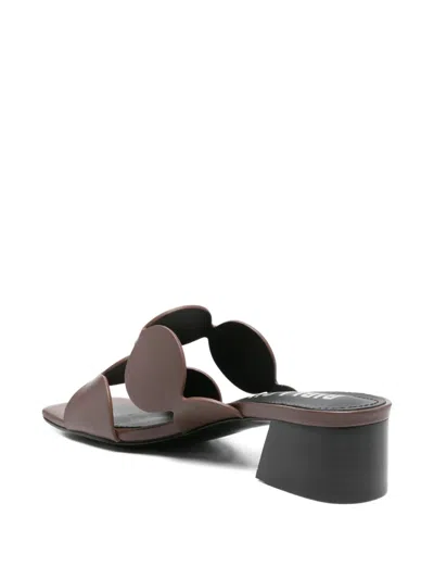Bibi Lou Cut-out Mules In Brown