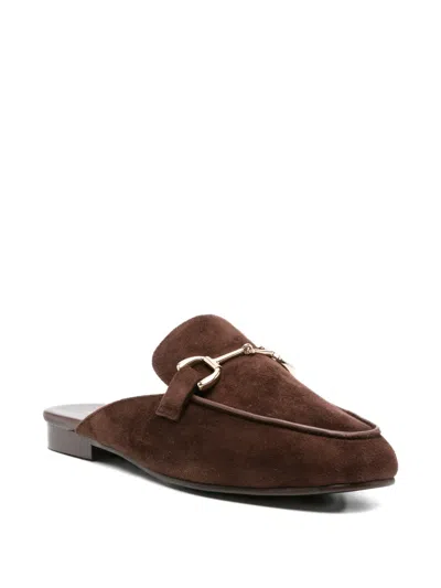 Bibi Lou Suede Mules In Brown