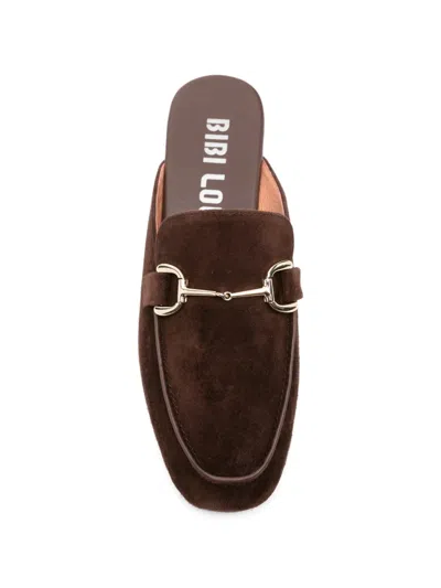 Bibi Lou Suede Mules In Brown