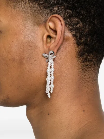 Self-portrait Bow-embellishment Earrings In Pattern