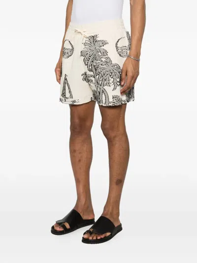 Maison Labiche Tree-embroidered Shorts In Neutral