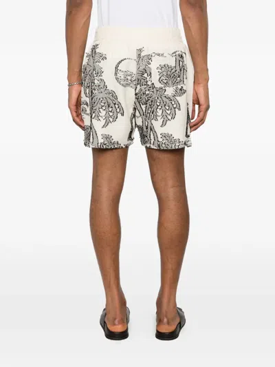 Maison Labiche Tree-embroidered Shorts In Neutral
