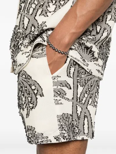 Maison Labiche Tree-embroidered Shorts In Neutral