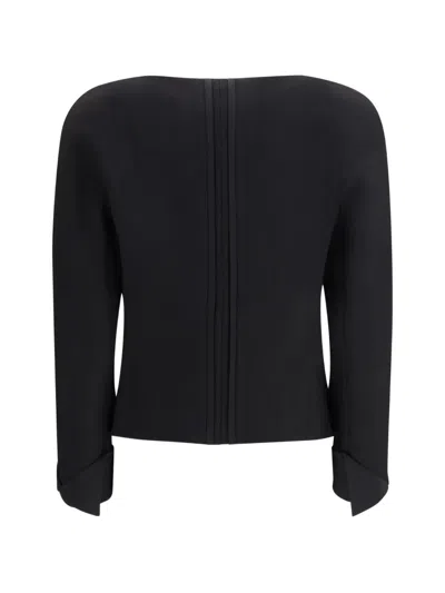 Chloé Collarless Fitted Jacket In Black