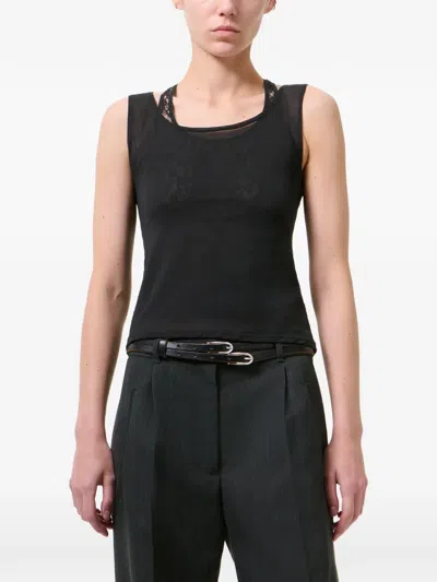 Our Legacy Swim Layered-effect Cotton-blend Tank In Black