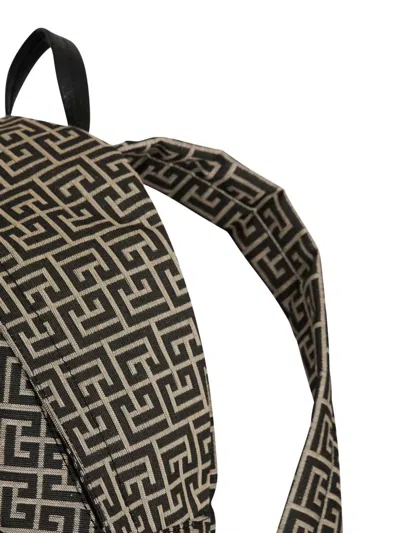 Balmain Men Pulse Backpack With Jacquard Monogram In Multi