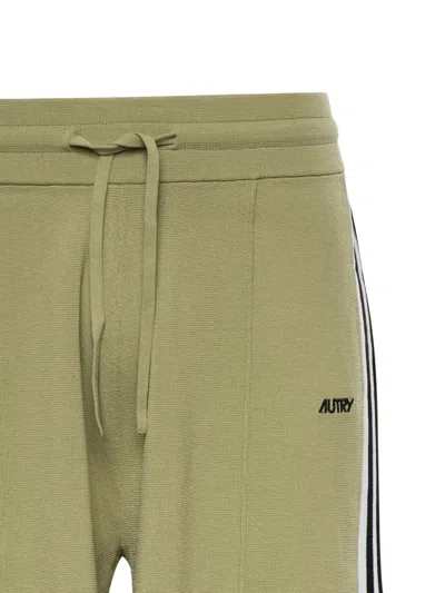 Autry Side Stripe Drawstring Shorts In Green