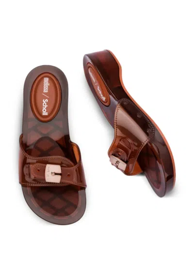 Melissa X Scholl Pescura Platform Slide Sandal In Brown