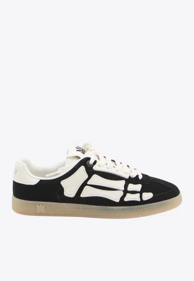 Amiri Pacific Bones Black Low Top Sneakers With Logo Patch On The Tongue And Logo Lettering On The Heel In In Multi