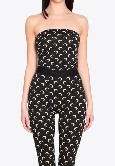 Marine Serre Moon Printed Jersey Sleeveless Tube Top In Multi