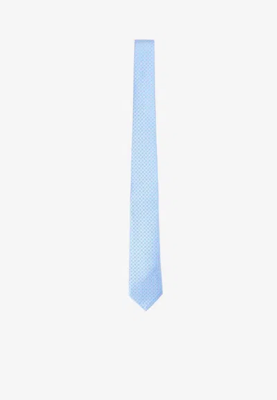 Canali Polka Dots Pattern Silk Tie In Blue