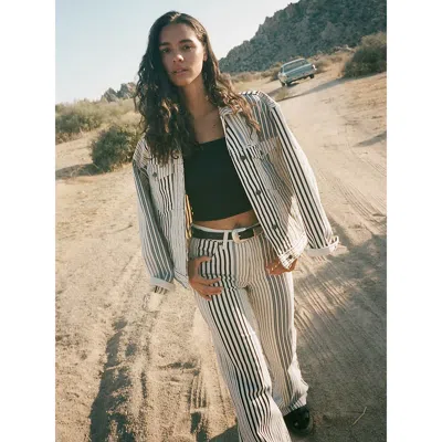 Wrangler Stripe Denim Trucker Jacket In Multi