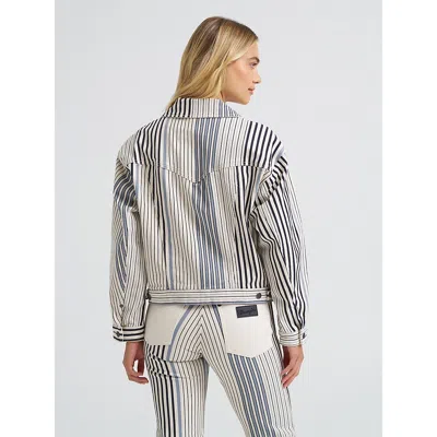 Wrangler Stripe Denim Trucker Jacket In Multi