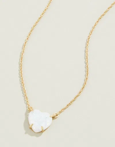 Spartina 449 Opaline Heart Necklace 17" In Gold