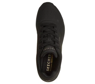 Skechers Womens Black Uno Stand On Air Faux-leather Trainers
