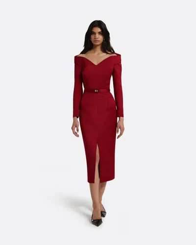 Safiyaa London Asuman Swinton Midi Dress