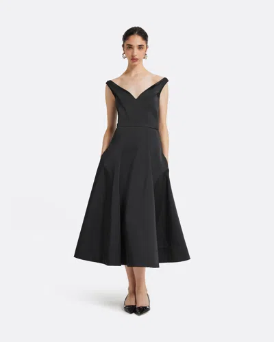 Safiyaa London Yesim Black Midi Dress