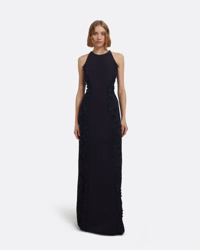 Safiyaa London Dakota Long Dress In Midnight Navy