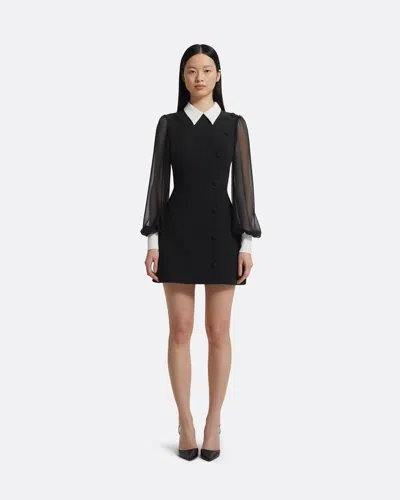 Safiyaa London Karena Short Dress In Ivory On Black