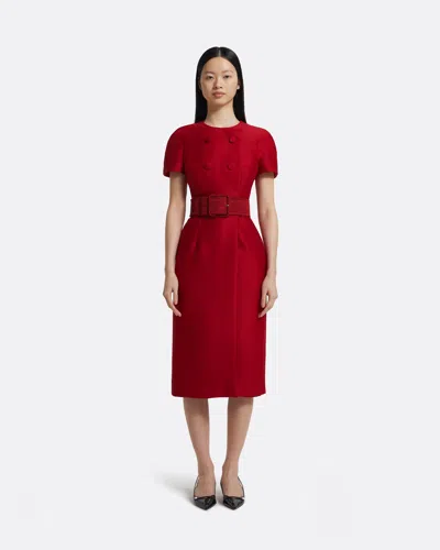 Safiyaa London Kamari Midi Dress In Swinton On Radiant Red