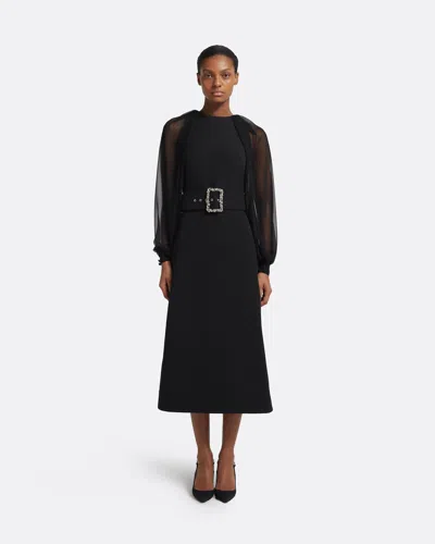 Safiyaa London Viola Midi Dress In Black