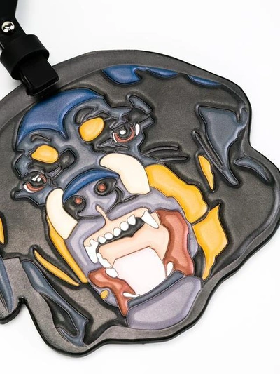 Givenchy Rottweiler Embossed Keyring In Black
