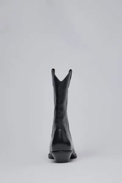 Our Legacy Leather Western Boots Pointed Toe Pull Tabs In Black