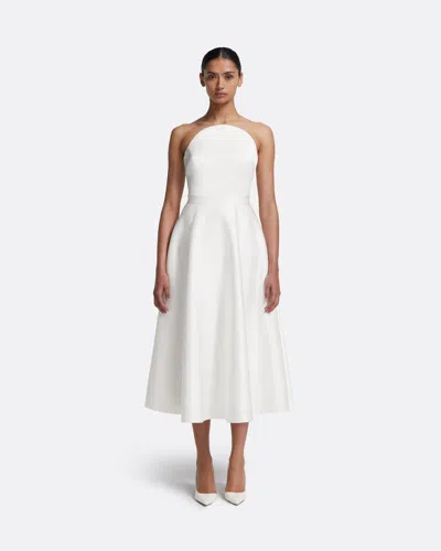 Safiyaa London Lory Midi Dress In Porcelain