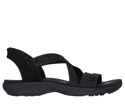 Skechers Womens Reggae Slim Summer Sparkle Strap Sandals In Black