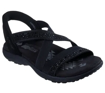 Skechers Womens Reggae Slim Summer Sparkle Strap Sandals In Black