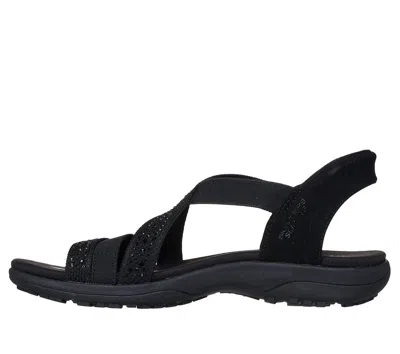 Skechers Womens Reggae Slim Summer Sparkle Strap Sandals In Black