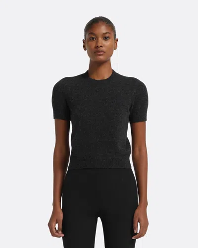 Safiyaa London Zade Knitted T-shirt In Black Melange