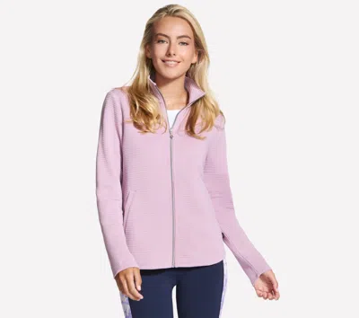 Skechers The Hoodless Hoodie Go Walk Shine Jacket In Pink