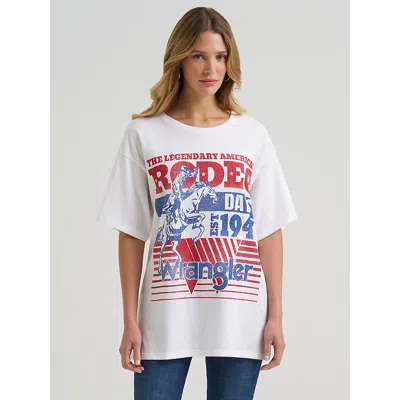Wrangler Retro Women's White Rodeo Days Graphic T-shirt In Multi