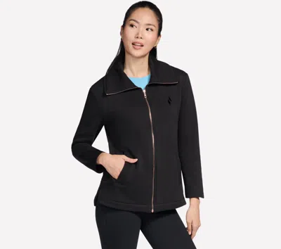Skechers Go Snuggle Tunic Fullzip Jacket In Black