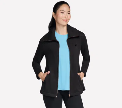 Skechers Go Snuggle Tunic Fullzip Jacket In Black