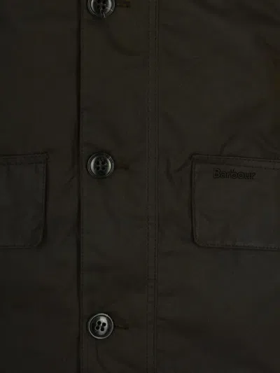 Barbour Cotton Buttoned Coat In Brown
