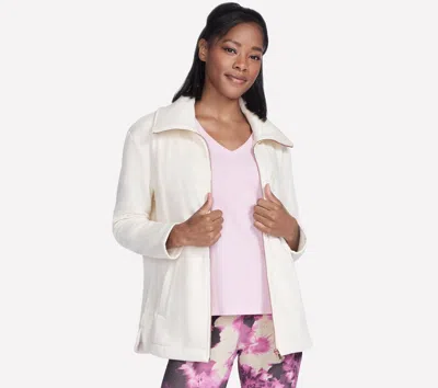 Skechers Go Snuggle Tunic Fullzip Jacket In White