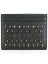 Christian Louboutin Kios Spike-embellished Leather Cardholder In Black