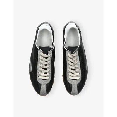 Maison Margiela Sneakers Sprinters In Suede And Leather With Vintage Finish In Black