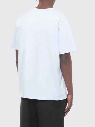 Casablanca Ribbed Crew Neck Short Sleeve T-shirt With Airbrush Artwork In Blue