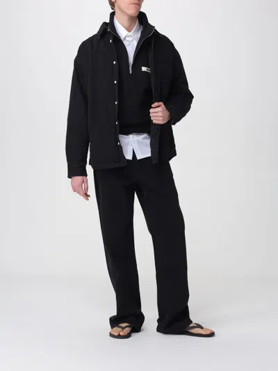 Jacquemus High Neck Zip Sweatshirt With Logo Detail And Gathered Cuffs In Black