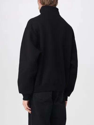 Jacquemus High Neck Zip Sweatshirt With Logo Detail And Gathered Cuffs In Black