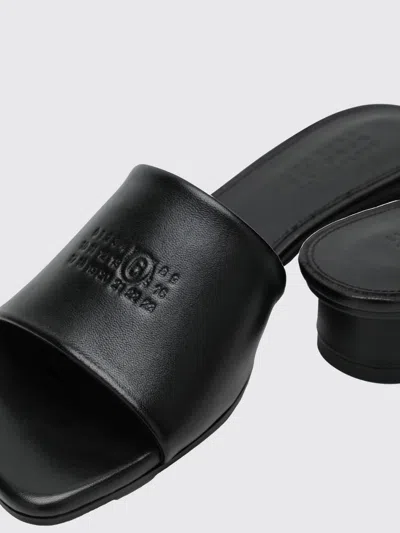 Mm6 Maison Margiela Mm6 By Maison Margiela Numeric Sandal With Engraved Logo Band In Black
